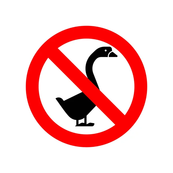 停止鹅 红色路标禁止通行 禁止农场鸟类活动 — 图库矢量图片