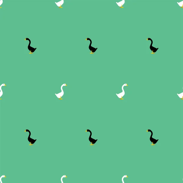 Goose Pattern Seamless Farm Bird Background Baby Fabric Texture — Stock Vector