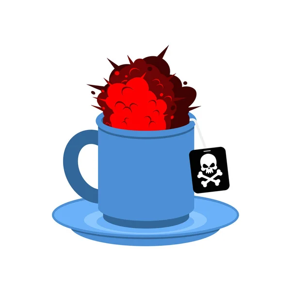 Robbanás Egy Csésze Kávéban Atomrobbanás Egy Bögrében Végítélet Koncepció — Stock Vector