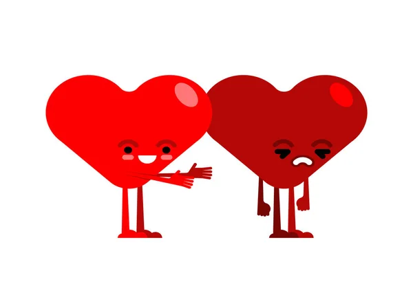 Hjärtan Grälade Två Kärlekar Grälar Begreppet Oenighet Relationer Kvarsittning Älskare — Stock vektor