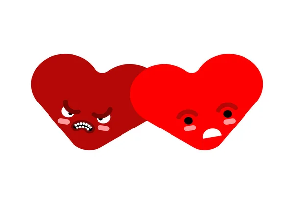 Сердца Ссорились Две Любви Спорят Концепция Разногласий Отношениях Ссора Влюбленных — стоковый вектор