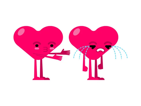 Les Coeurs Disputent Réconcilient Deux Amours Disputent Concept Discorde Dans — Image vectorielle