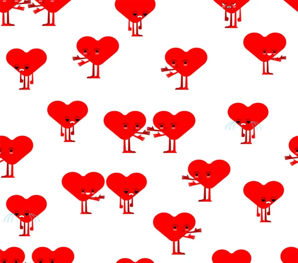 Ζευγάρι Καρδιές Μοτίβο Χωρίς Ραφή Αγάπη Και Μίσος Φόντο — Διανυσματικό Αρχείο