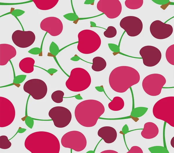 Cherry Pattern Seamless Cherries Background Ornament Kids Fabric — Stock Vector