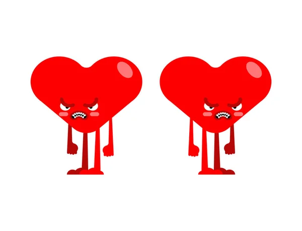 Hearts Quarreled Two Love Arguing Concept Discord Relationships Quarrel Lovers — Stock Vector