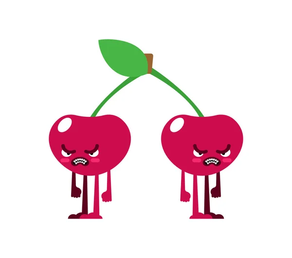Cherry Grälade Två Körsbär Grälar Begreppet Oenighet Relationer Kvarsittning Älskare — Stock vektor