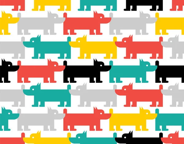 Dog Pattern Seamless Pet Background Ornament Kids Fabric — Stock Vector