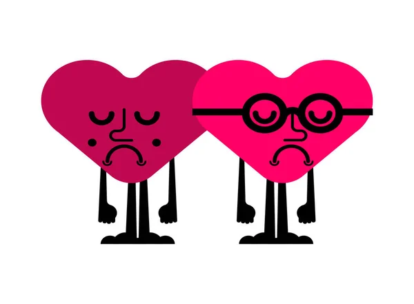 Veszekedtek Szívek Két Szerelmes Vitatkozik Viszálykodás Fogalma Kapcsolatokban Szerelmesek Veszekedése — Stock Vector