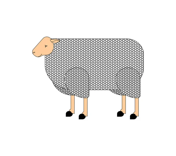 Schafe Lineare Illustration Schafe Isoliert Vektorillustration — Stockvektor