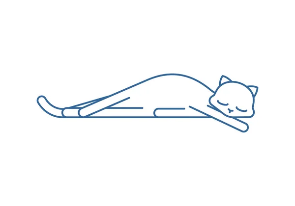 Uyuyan Kedi Izole Edilmiş Hayvan Uyuyor Vektör Illüstrasyonu — Stok Vektör