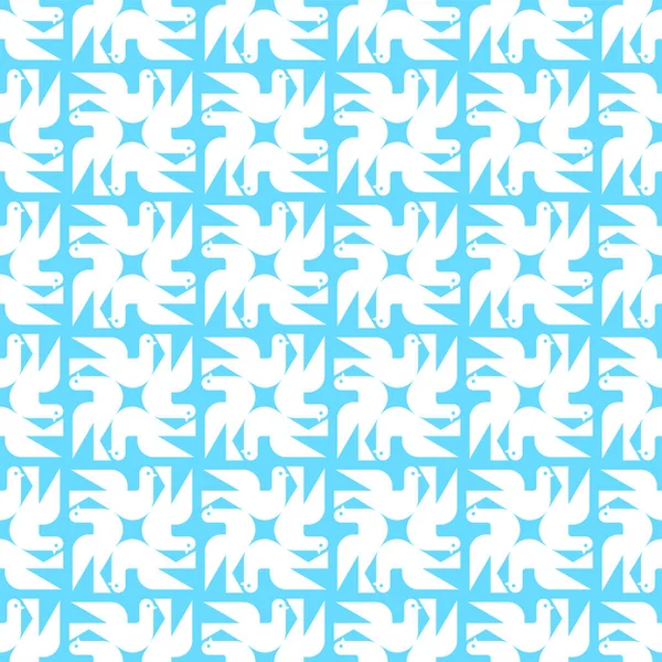 Colombe Motif Géométrique Sans Couture Fond Pigeon — Image vectorielle