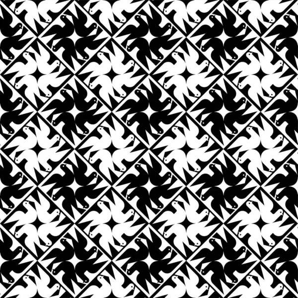 Colombe Motif Géométrique Sans Couture Fond Pigeon — Image vectorielle