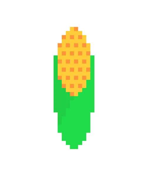 Ucho Kukuřičného Pixelu Bitová Pixelovaná Vektorová Ilustrace — Stockový vektor