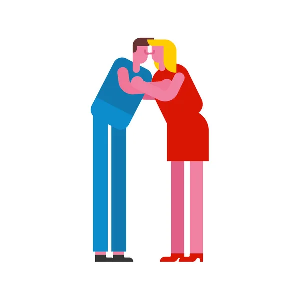 Εραστές Φιλιούνται Και Αγκαλιάζονται Εικονογράφηση Διανύσματος — Διανυσματικό Αρχείο