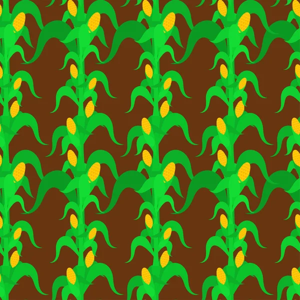 Modèle Brousse Maïs Sans Couture Fond Cornfield Texture Tissu Bébé — Image vectorielle