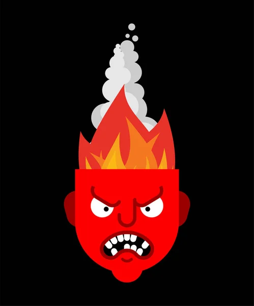 Κεφάλι Καίγεται Από Θυμό Έννοια Μίσους — Διανυσματικό Αρχείο