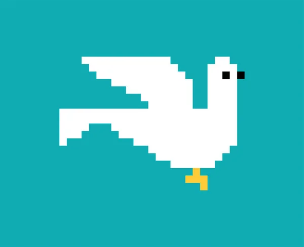 Pixel Art Pigeon Colombe Pixellisée Bits — Image vectorielle