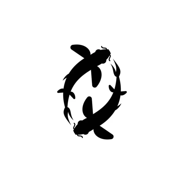 Ryby Symbol Znamení Zvěrokruhu Ryby Dvě Ikony Ryb — Stockový vektor