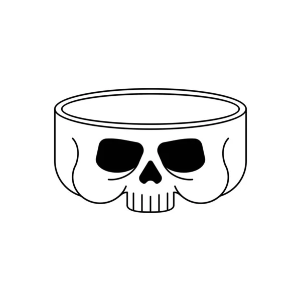 Placa Crânio Isolada Cabeça Esqueleto Como Pratos — Vetor de Stock