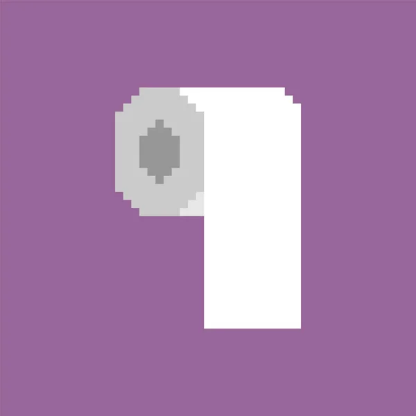 Туалетний Паперовий Рулон Піксельного Мистецтва Біт Туалетний Папір Піксель — стоковий вектор
