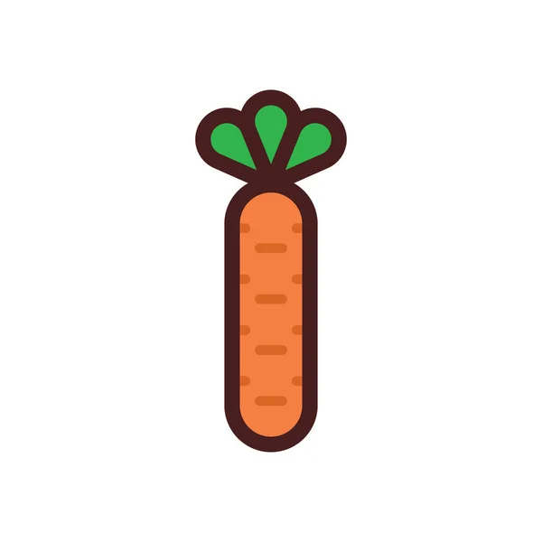 Caricatura Zanahoria Aislada Ilustración Vectores Vegetales — Vector de stock