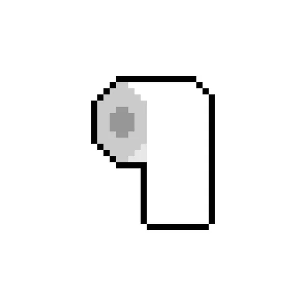 Toiletpapier Roll Pixel Kunst Bit Papier Pixelvormig — Stockvector