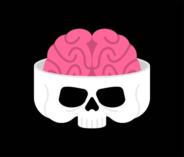 Cervello Nel Cranio Illustrazione Vettoriale — Vettoriale Stock