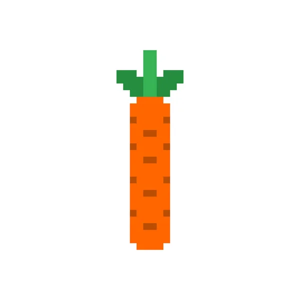 Морквяний Піксель Мистецтва Ізольовано Біт Пікселів Овочева Векторна Ілюстрація — стоковий вектор
