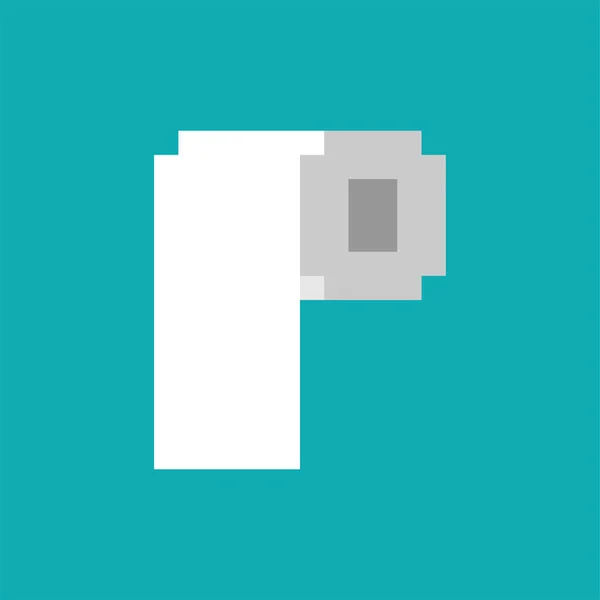Rollo Papel Higiénico Pixel Art Papel Higiénico Bits Pixelado — Vector de stock