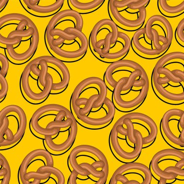 Bretzel deseni pürüzsüz. Alman pastanesinin yemek geçmişi. Vektör dokusu