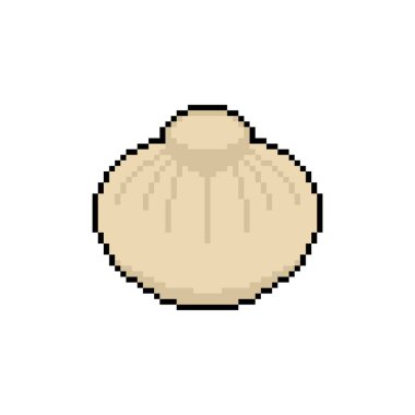 Çin hamur köftesi pikseli. 8 bit Besin pikselli illüstrasyon 