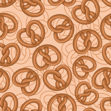 Bretzel deseni pürüzsüz. Alman pastanesinin yemek geçmişi. Vektör dokusu