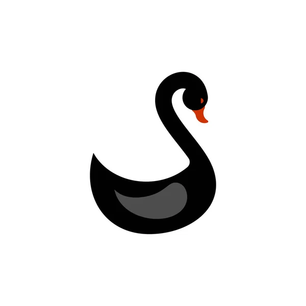 Black Swan Isolated Waterfowl Vector Illustration — Stock Vector