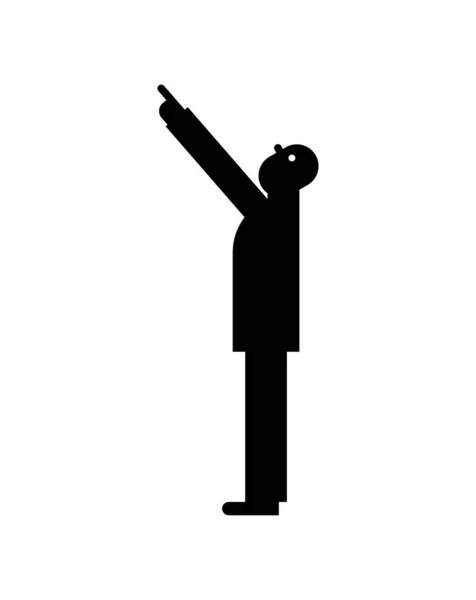 Man Points Symbol Guy Pointing Sign — Stock Vector