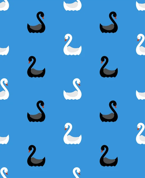 Лебединый Узор Безупречен Фон Водоплавающих Птиц Текстура Ткани Младенца — стоковый вектор