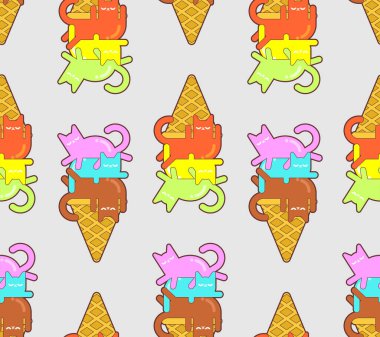 Dondurma kedi desenleri kusursuz. Eskimo evcil hayvan geçmişi. Bebek kumaşı dokusu