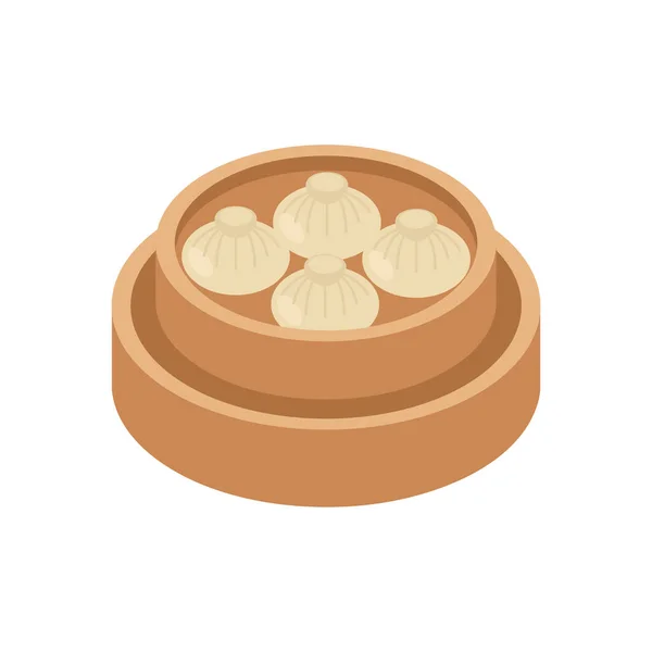 Dumpling Chino Tazón Ilustración Vectorial — Vector de stock
