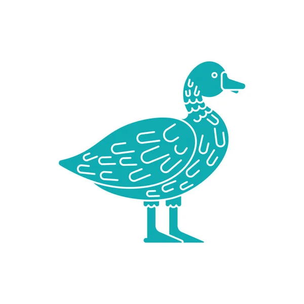 Duck Ikon Tecken Isolerad Illustration Drake Vector — Stock vektor