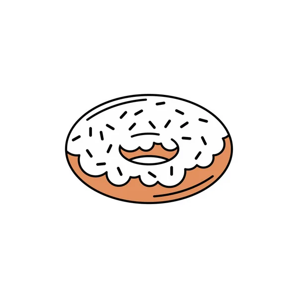 Donut Isoliert Lebensmittel Süße Vektor Illustration — Stockvektor
