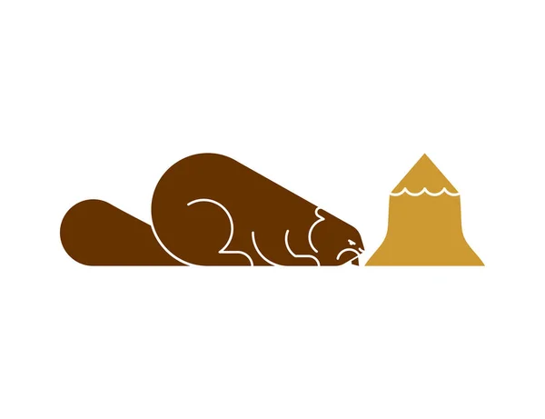Beaver Ikon Jel Elszigetelve Állatvektor Illusztráció — Stock Vector