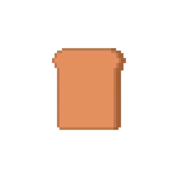 Kousek Chleba Pixel Art Bitové Pixelované Jídlo Vektorové Ilustrace — Stockový vektor
