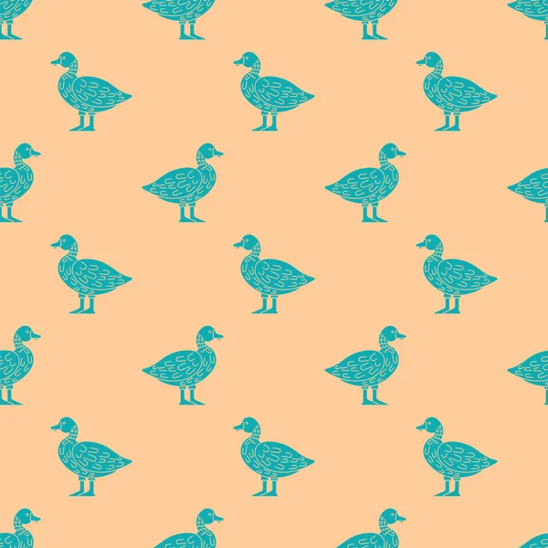 Modèle Canard Sans Couture Drake Fond Tissu Bébé Textur — Image vectorielle