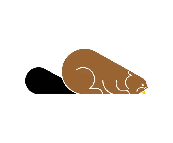 Beaver Ikon Jel Elszigetelve Állatvektor Illusztráció — Stock Vector