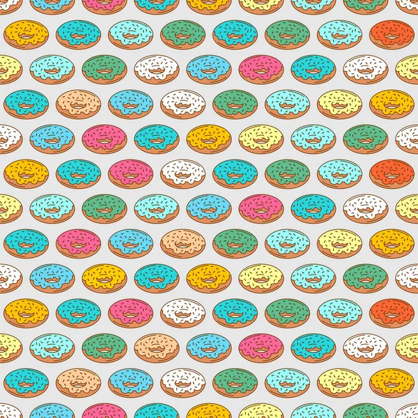 Donut Pattern Seamless Food Sweetness Background Baby Fabric Texture — Stock Vector