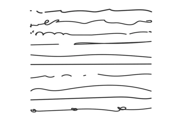 Bir Dizi Sanatsal Kalem Fırçası Karalama Mürekkep Fırçası Vektör Grunge — Stok fotoğraf
