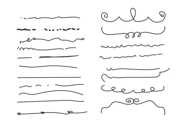 Σύνολο Από Καλλιτεχνικές Βούρτσες Στυλό Doodles Πινέλα Μελάνι Σύνολο Από — Φωτογραφία Αρχείου