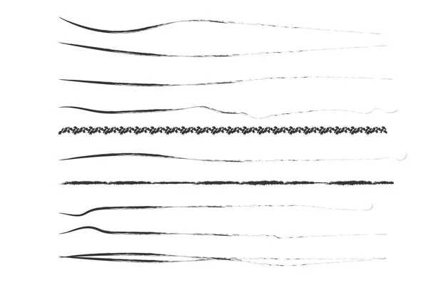 Bir Dizi Sanatsal Kalem Fırçası Karalama Mürekkep Fırçası Vektör Grunge — Stok fotoğraf