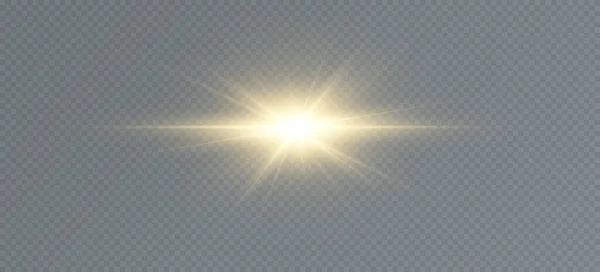 黄金の光の粒子 黄金の光 光のフレア 透明な背景に孤立した星 — ストック写真