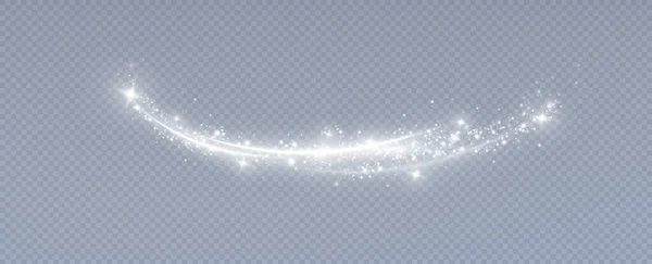 Varázslatos Spirál Csillámokkal Fehér Fényhatás Csillogó Részecskék Vonalakkal Forgó Hatás — Stock Fotó