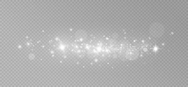 Lichteffekt Mit Glitzerpartikel Weihnachtsstaub Weiße Funken Glänzen Mit Speziellem Licht — Stockfoto